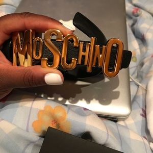 Gold and Black Moschino Belt